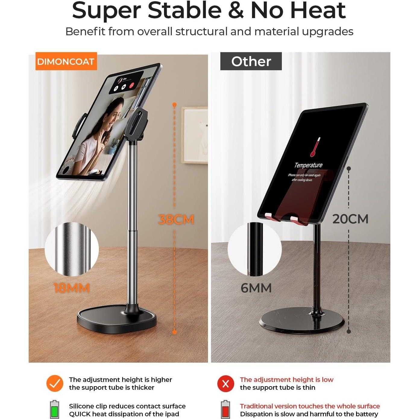 Soporte de Tableta Ajustable DIMONCOAT 360° para Escritorio