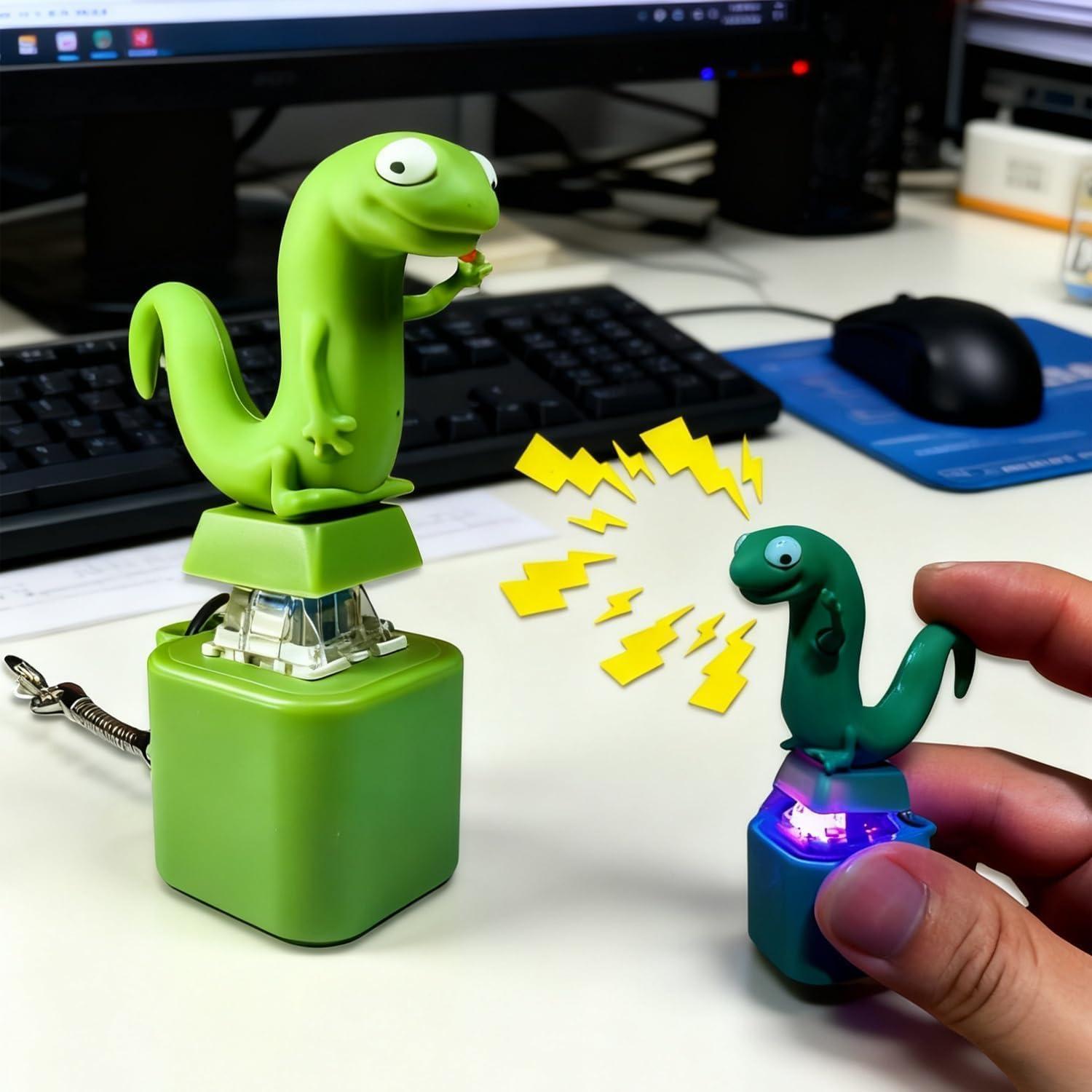 Llavero Antiestrés Lagarto con Sonido y Luz Recargable