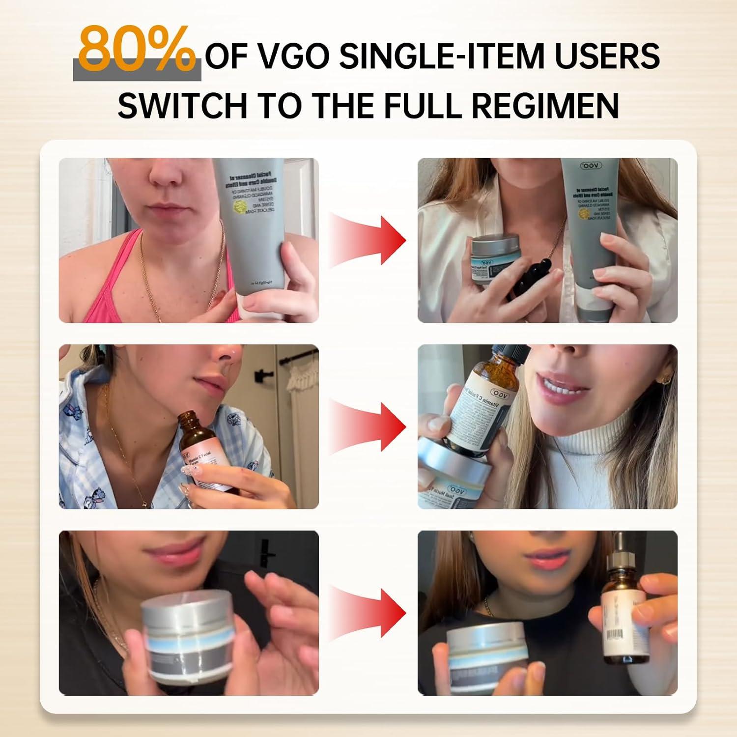 Juego de Cuidado de la Piel VGO - Hidratante Caracol 50g y Suero Vitamina C 30g