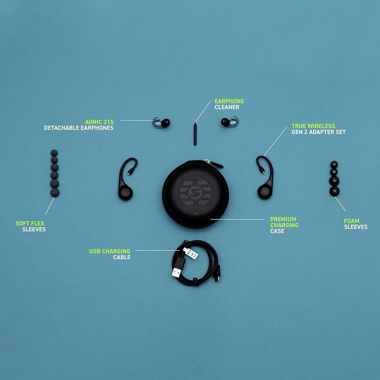 Auriculares Inalámbricos Shure AONIC 215 TW2 - Negro, 32h Batería