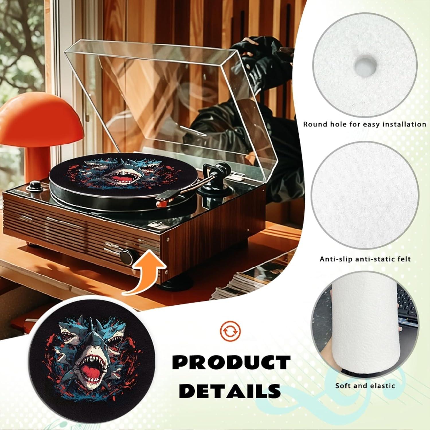 Alfombrilla Antiestática Turntable GLENLCWE 3D Tiburón 30 cm