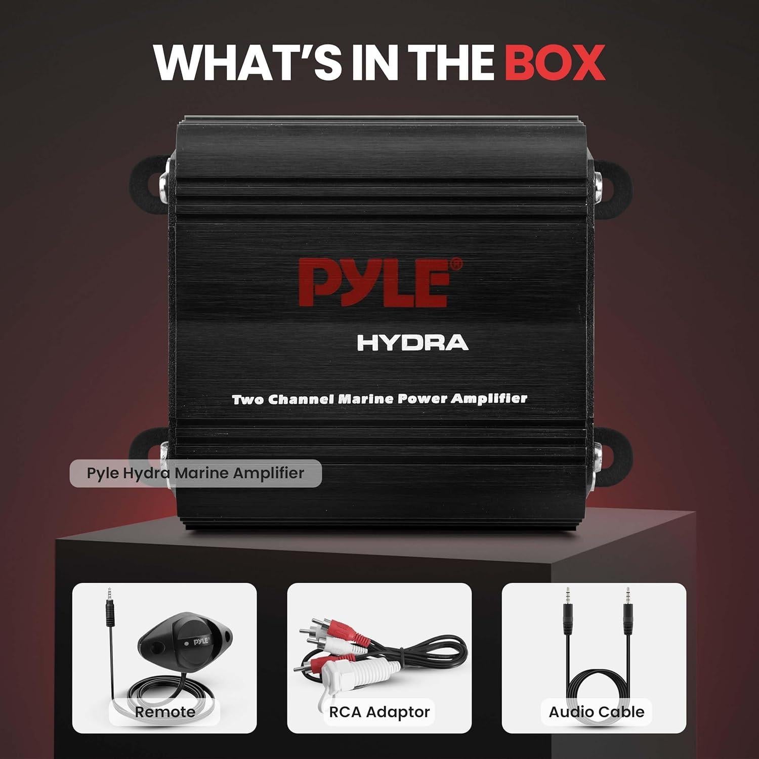 Amplificador Marino Pyle 2 Canales 400W Impermeable
