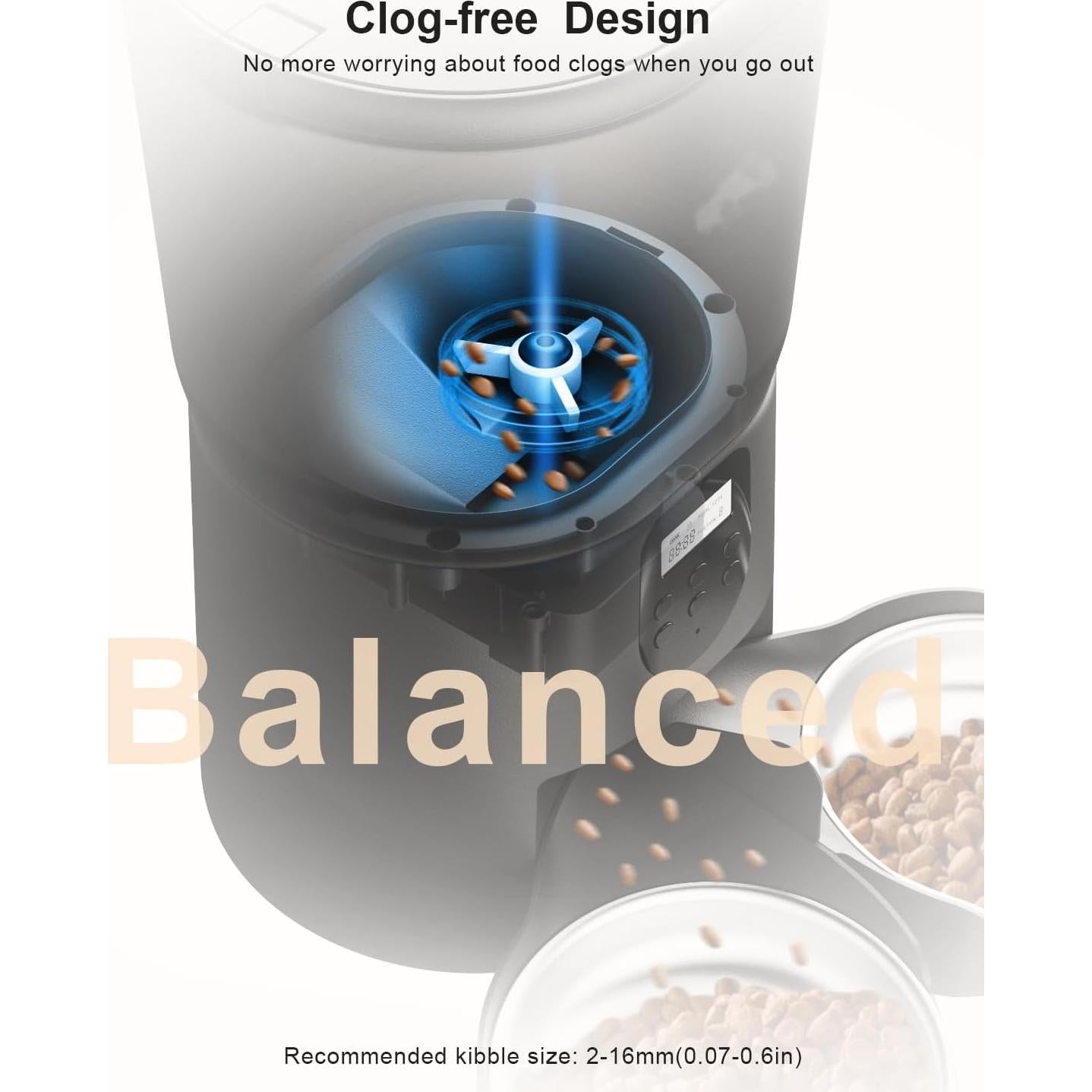 Dispensador automático de comida para 2 gatos CORGOTE 6L