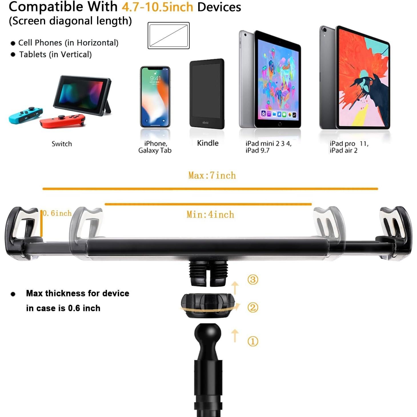 Soporte para Tablet SRMATE Flexible 83.82 cm Ajustable