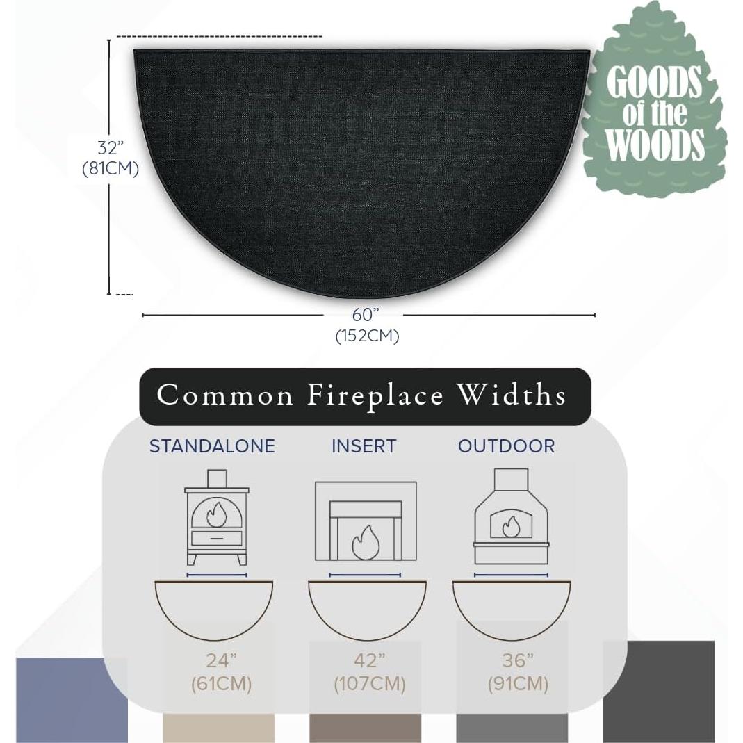 Alfombra Semicircular Guardian 5' Negra - Ignífuga y Antideslizante