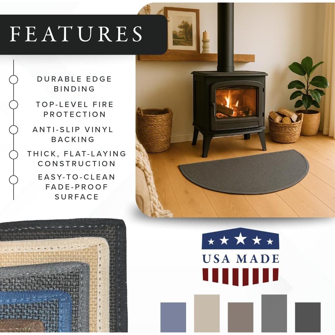 Alfombra Semicircular Guardian 5' Negra - Ignífuga y Antideslizante