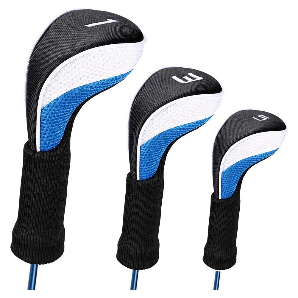 Cubiertas de Palo de Golf LONGCHAO 3 Pcs Neopreno Negro