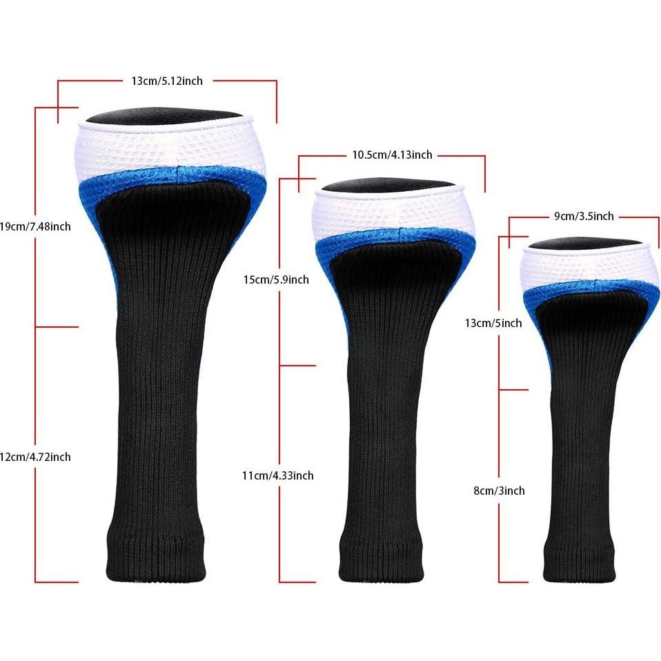 Cubiertas de Palo de Golf LONGCHAO 3 Pcs Neopreno Negro