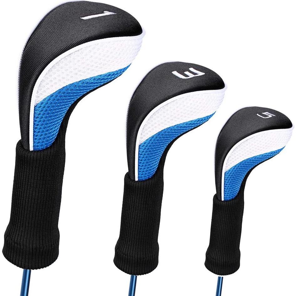 Cubiertas de Palo de Golf LONGCHAO 3 Pcs Neopreno Negro