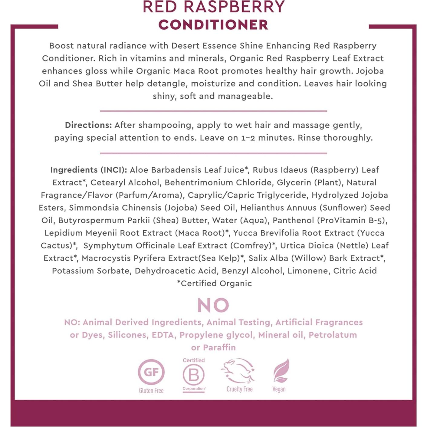 Acondicionador Desert Essence Frambuesa Roja 236.6 ml - Suave y Brillante