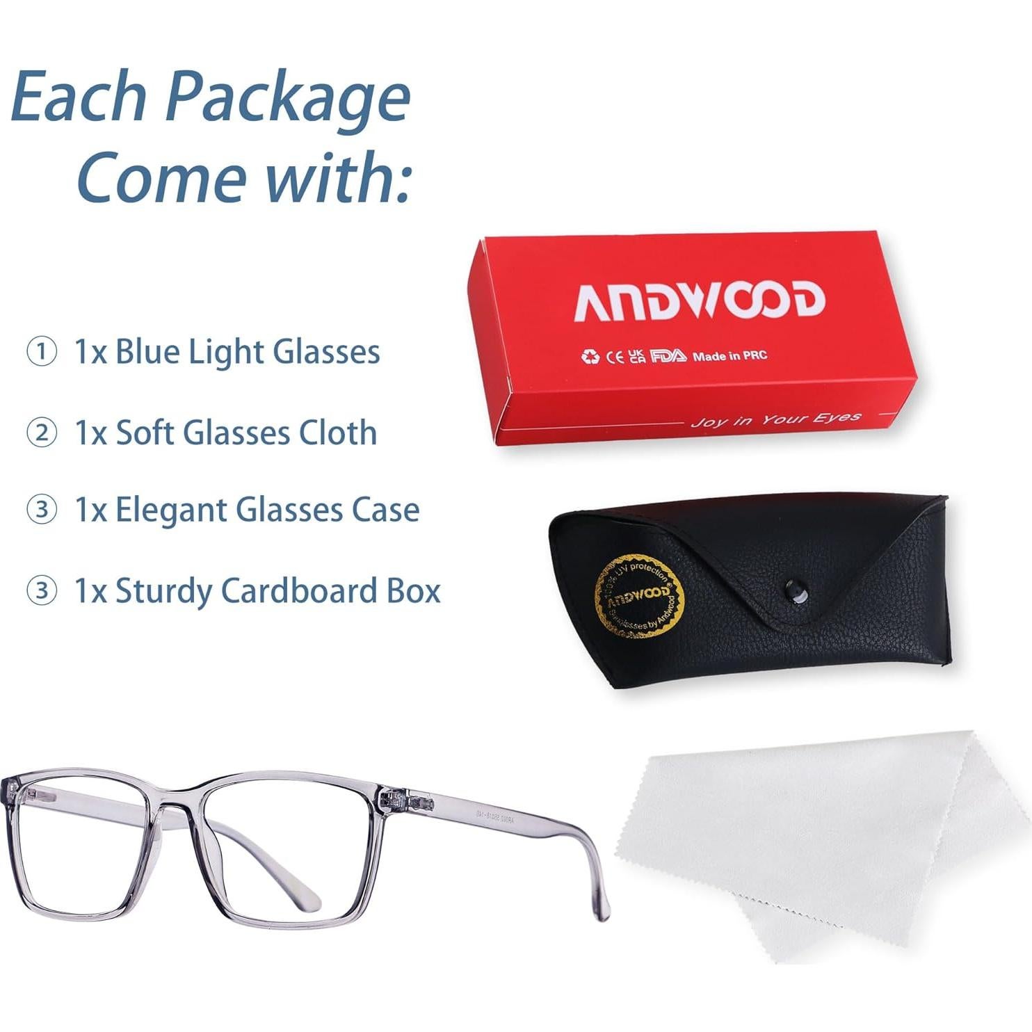 Gafas Anti-Luz Azul ANDWOOD AR002 para Hombres y Mujeres