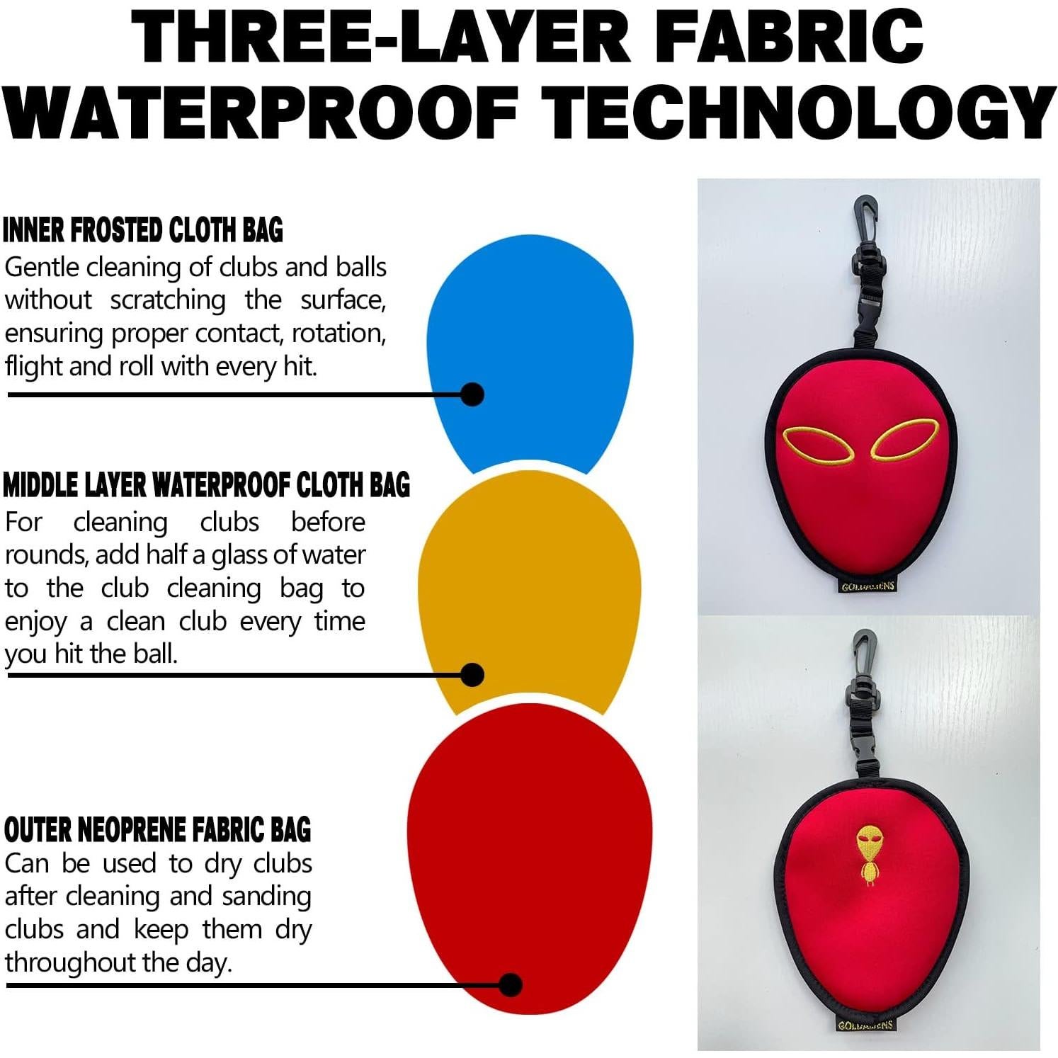 Limpiador de Palos de Golf GOLDALIENS G-G-GLCB-2023 Rojo