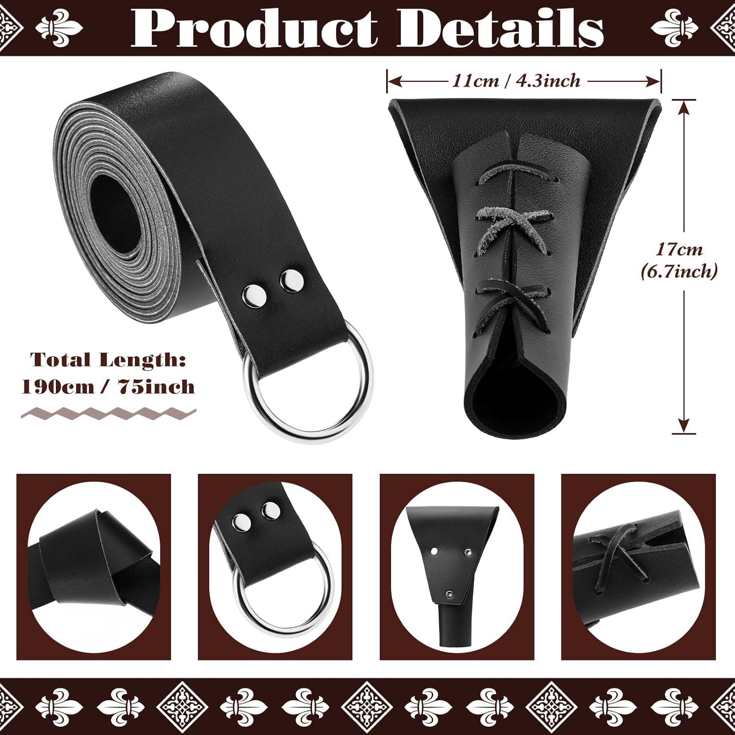 Soporte de Cinturón de Espada Medieval y Cinturón de Cuero