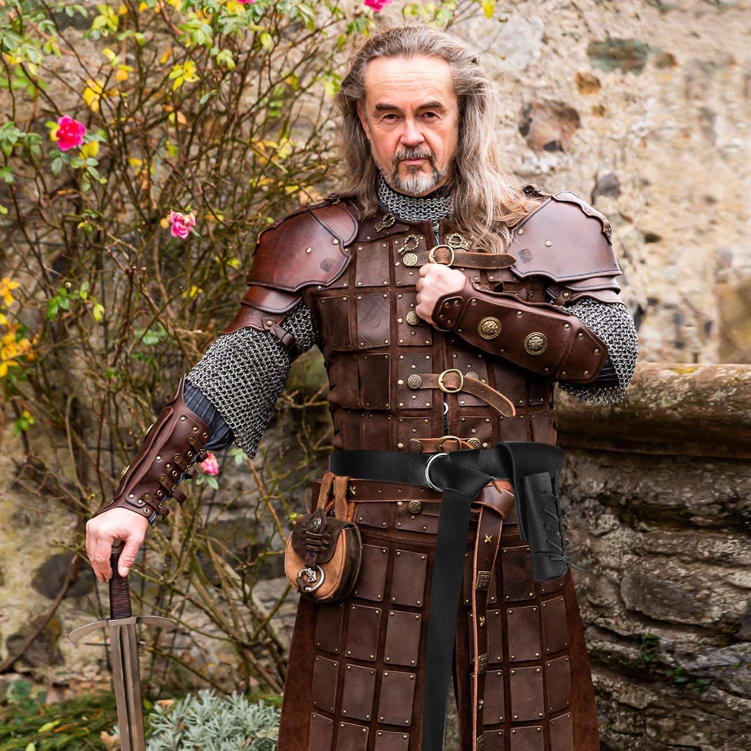 Soporte de Cinturón de Espada Medieval y Cinturón de Cuero