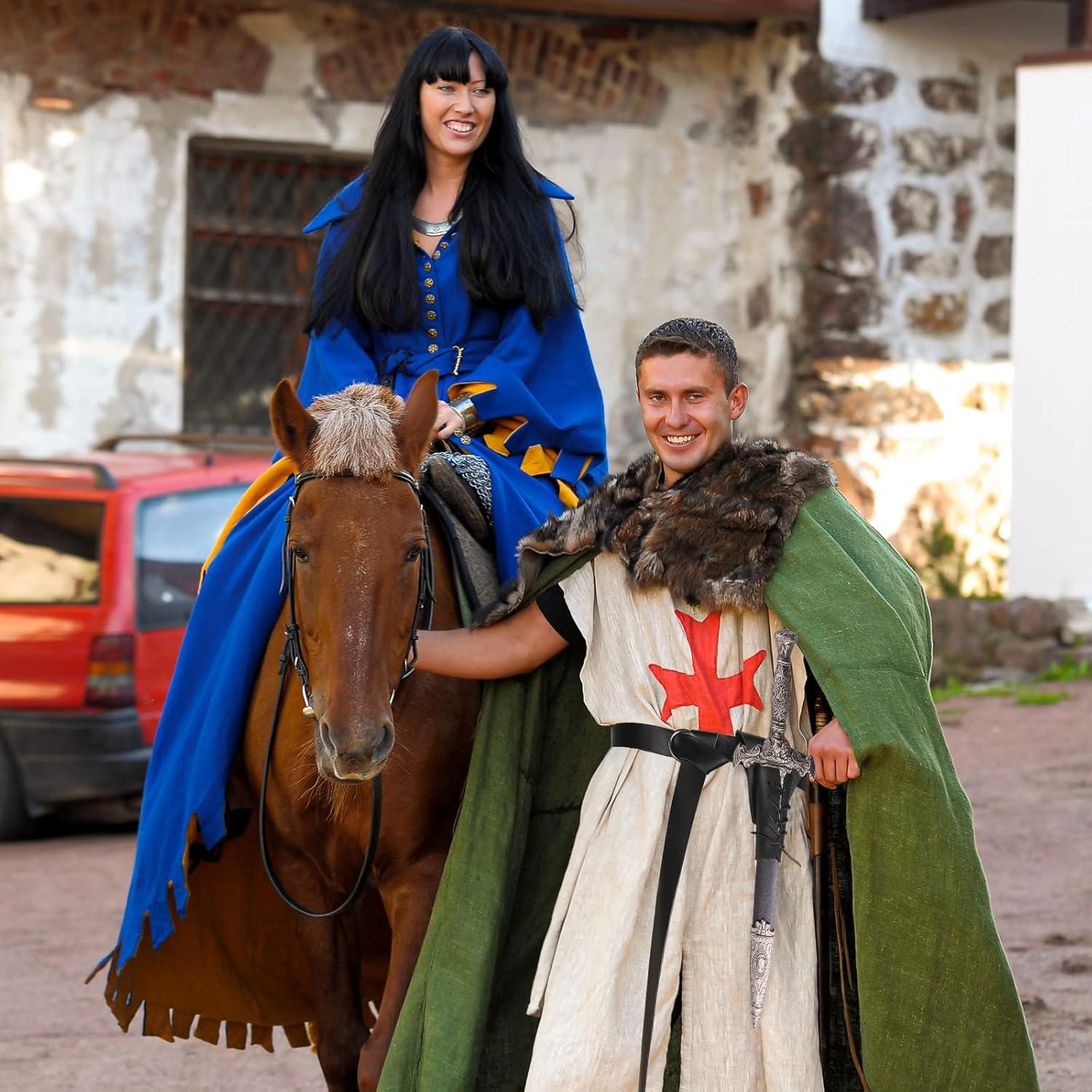 Soporte de Cinturón de Espada Medieval y Cinturón de Cuero