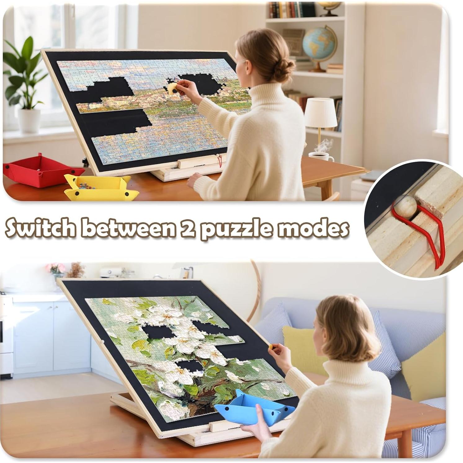 Tablero de Rompecabezas Wdmiya 1500 Piezas Inclinable 68.6x88.9cm