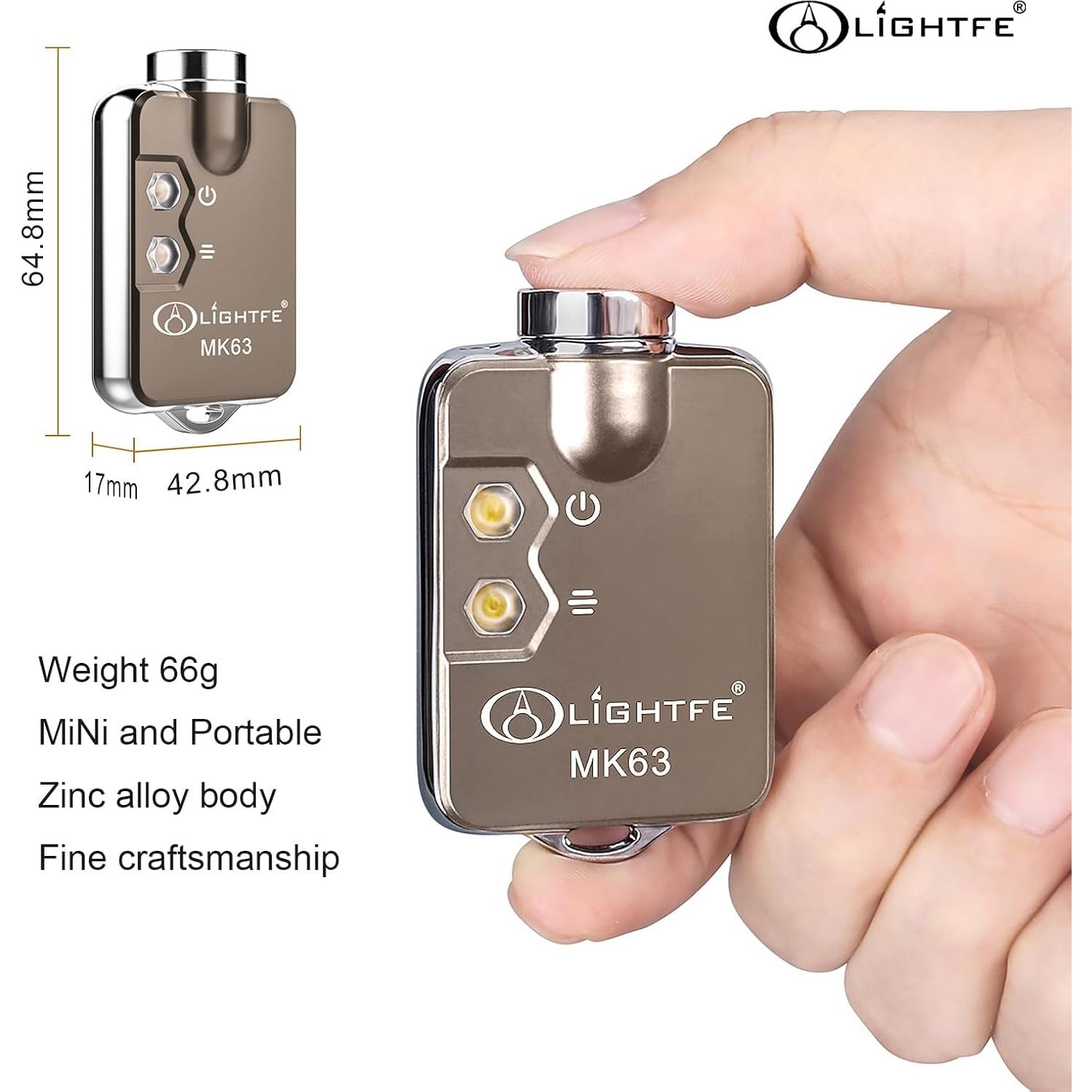 Linterna de llavero LIGHTFE MK63 300LM 3 en 1 Luz UV Roja Blanca