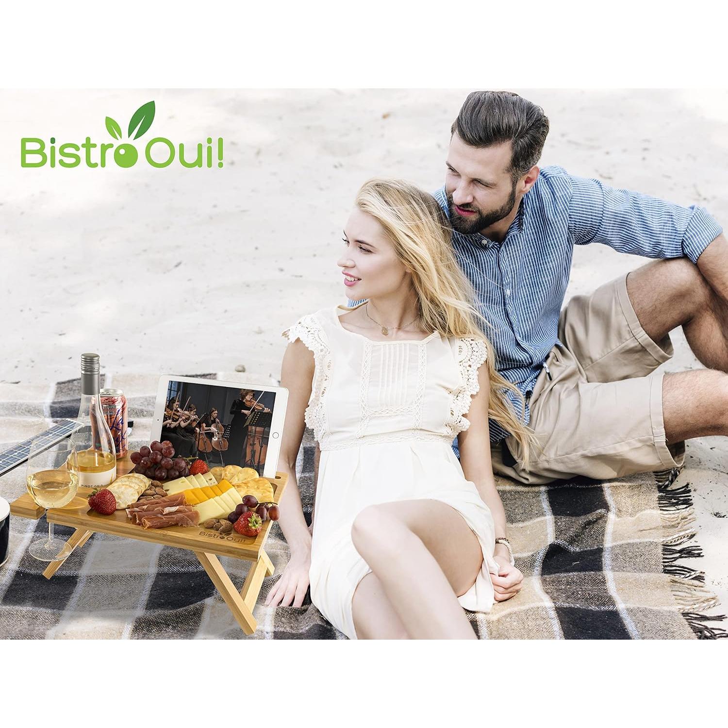 Mesa de Vino Portátil Bistro Oui! Plegable para Picnic