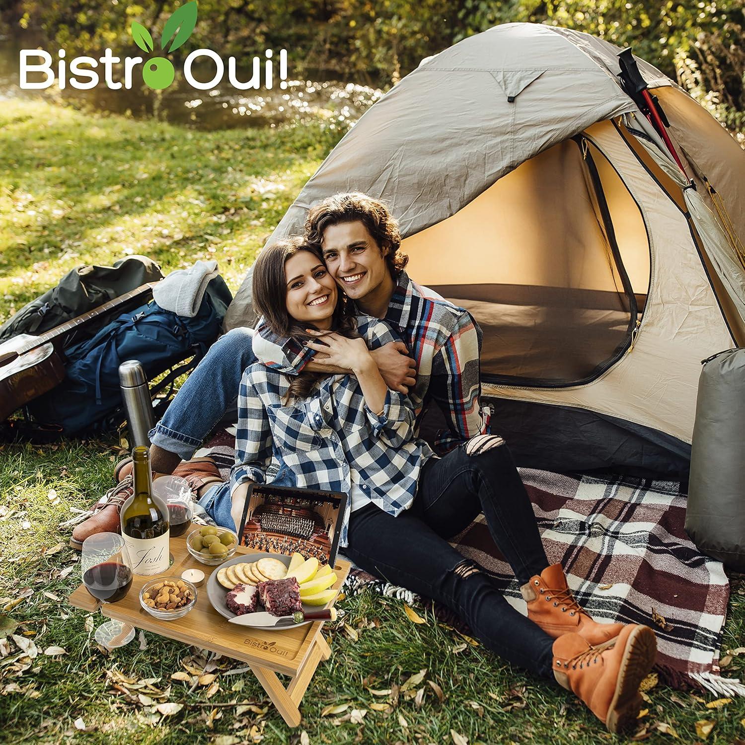 Mesa de Vino Portátil Bistro Oui! Plegable para Picnic