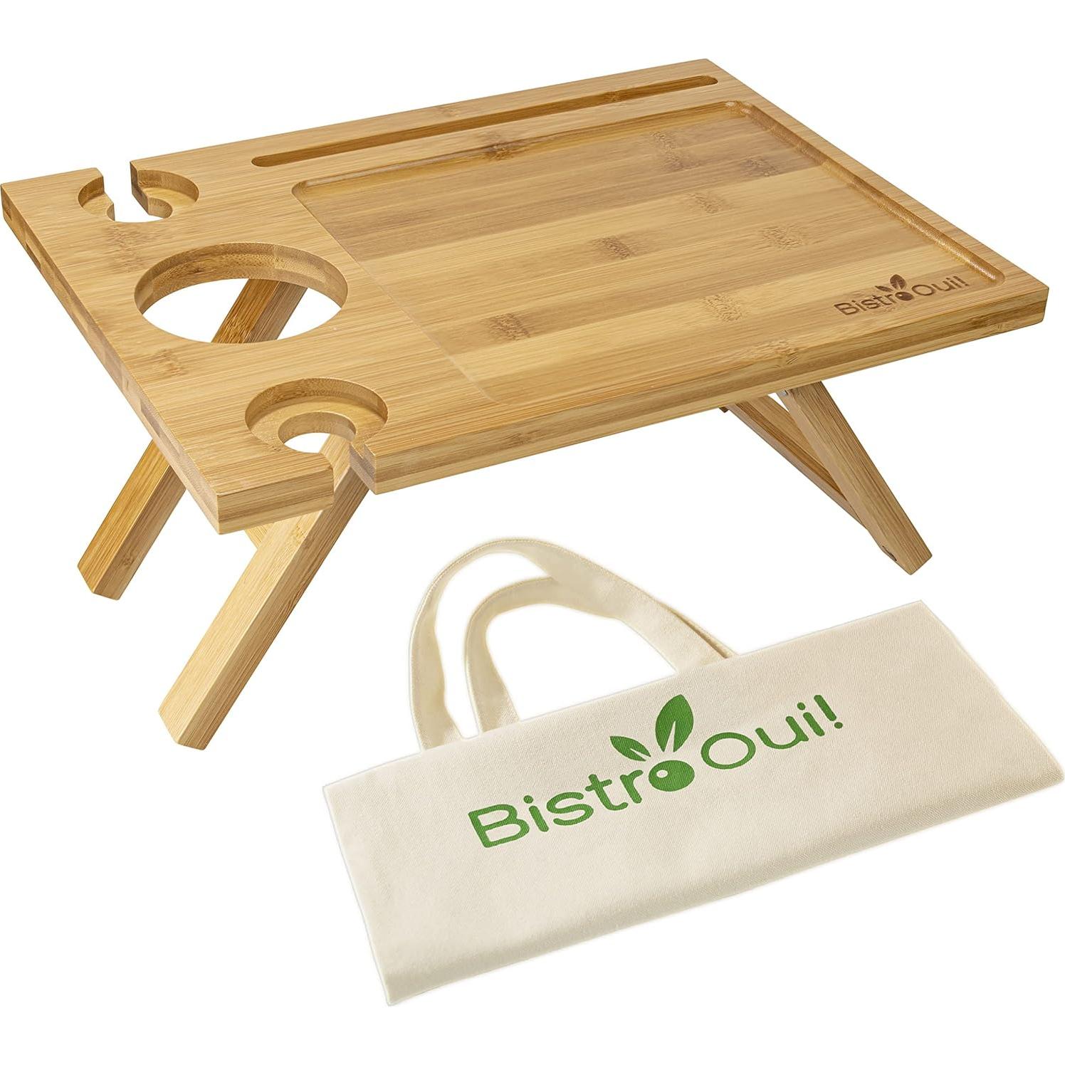 Mesa de Vino Portátil Bistro Oui! Plegable para Picnic