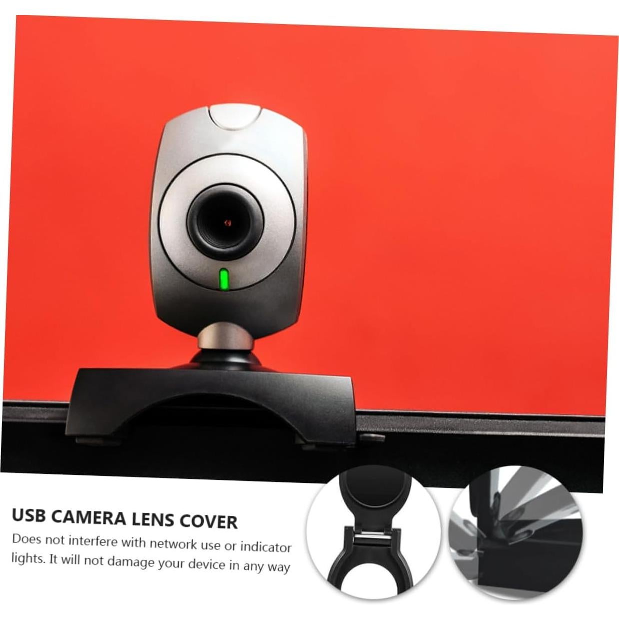 Cubierta de Lente de Cámara USB Artibetter 10 Pcs Negra