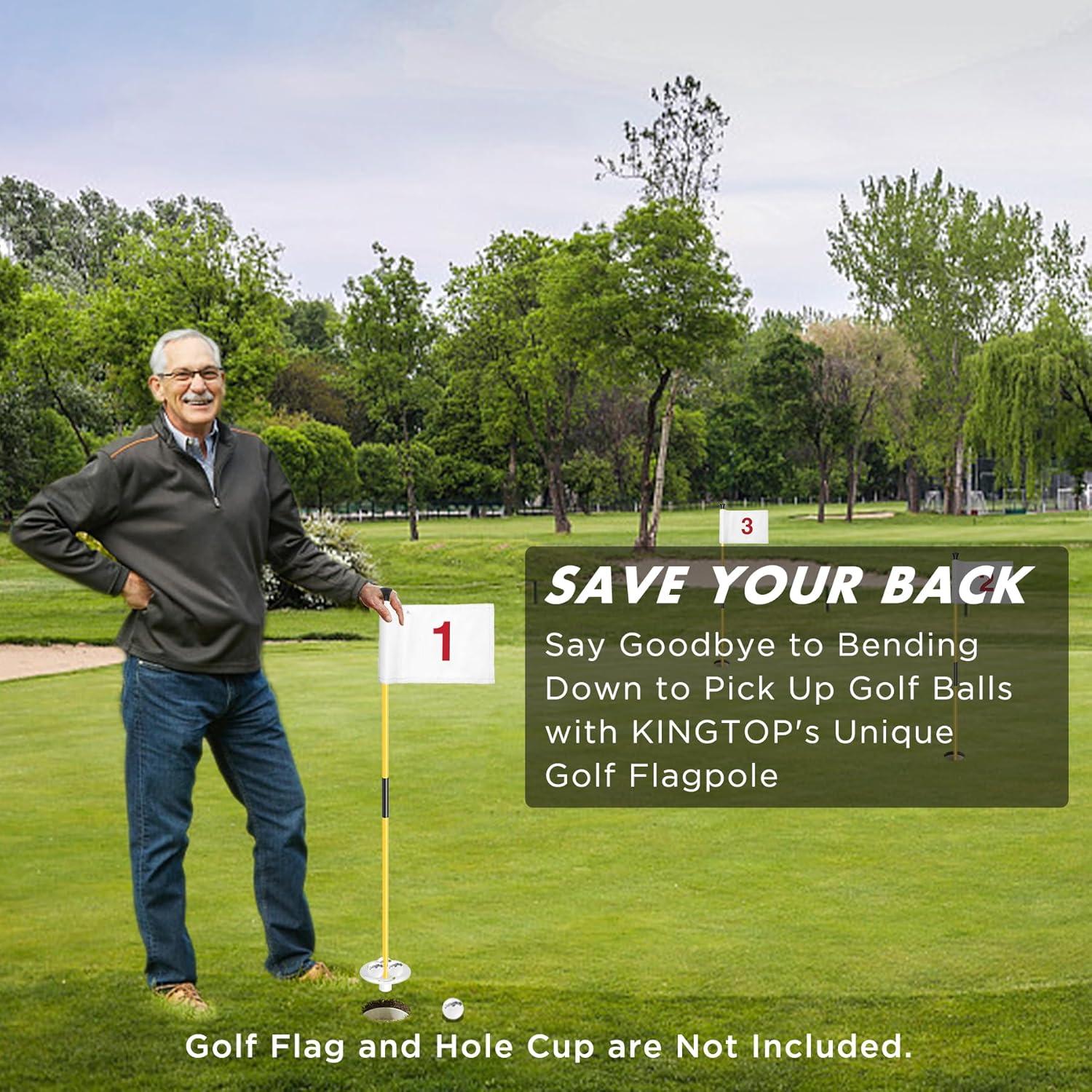 Bandera de Golf KINGTOP 3FT con Recuperador de Pelotas