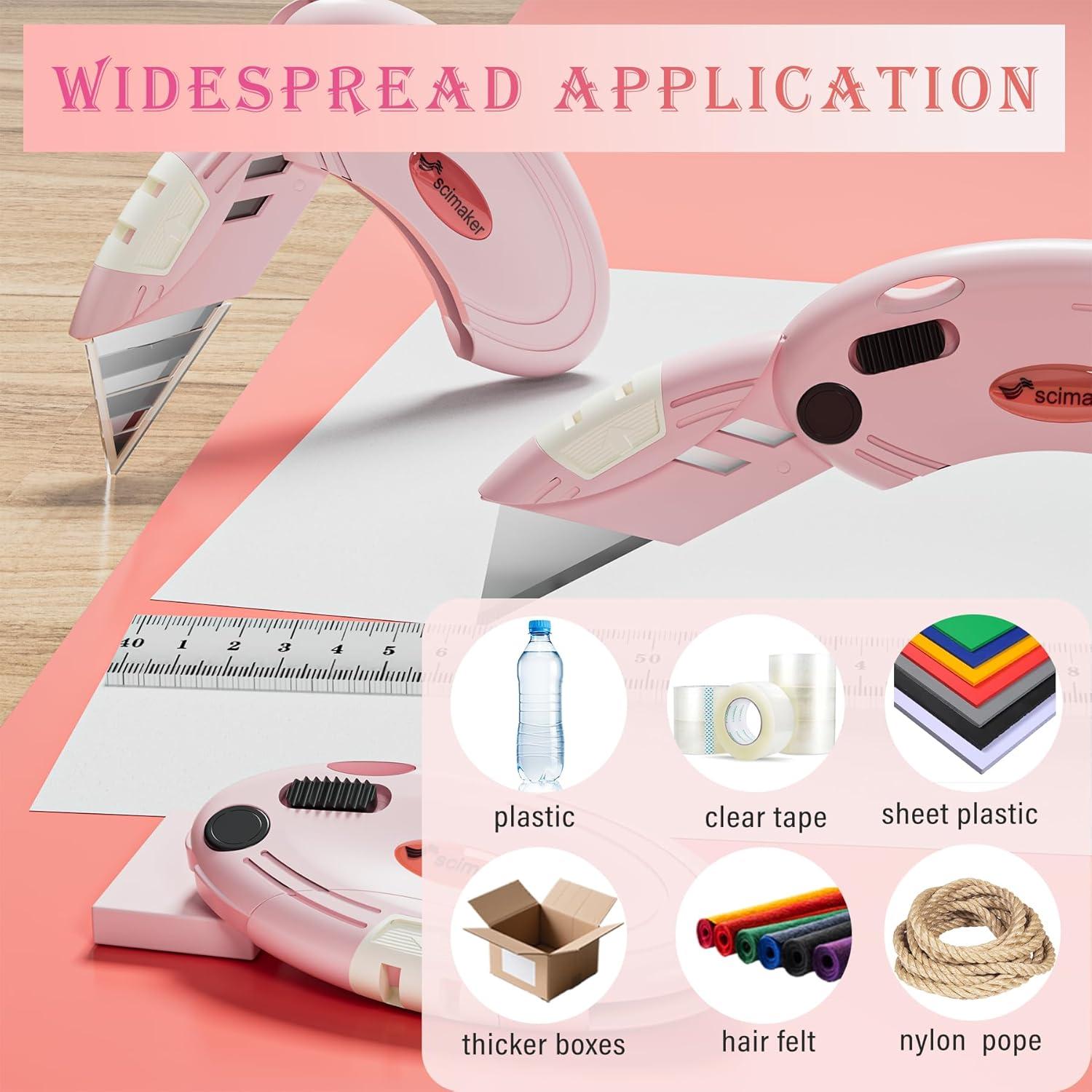 Cuchillos Utility Plegables Scimaker Rosa - 4 Paquete con 10 Cuchillas