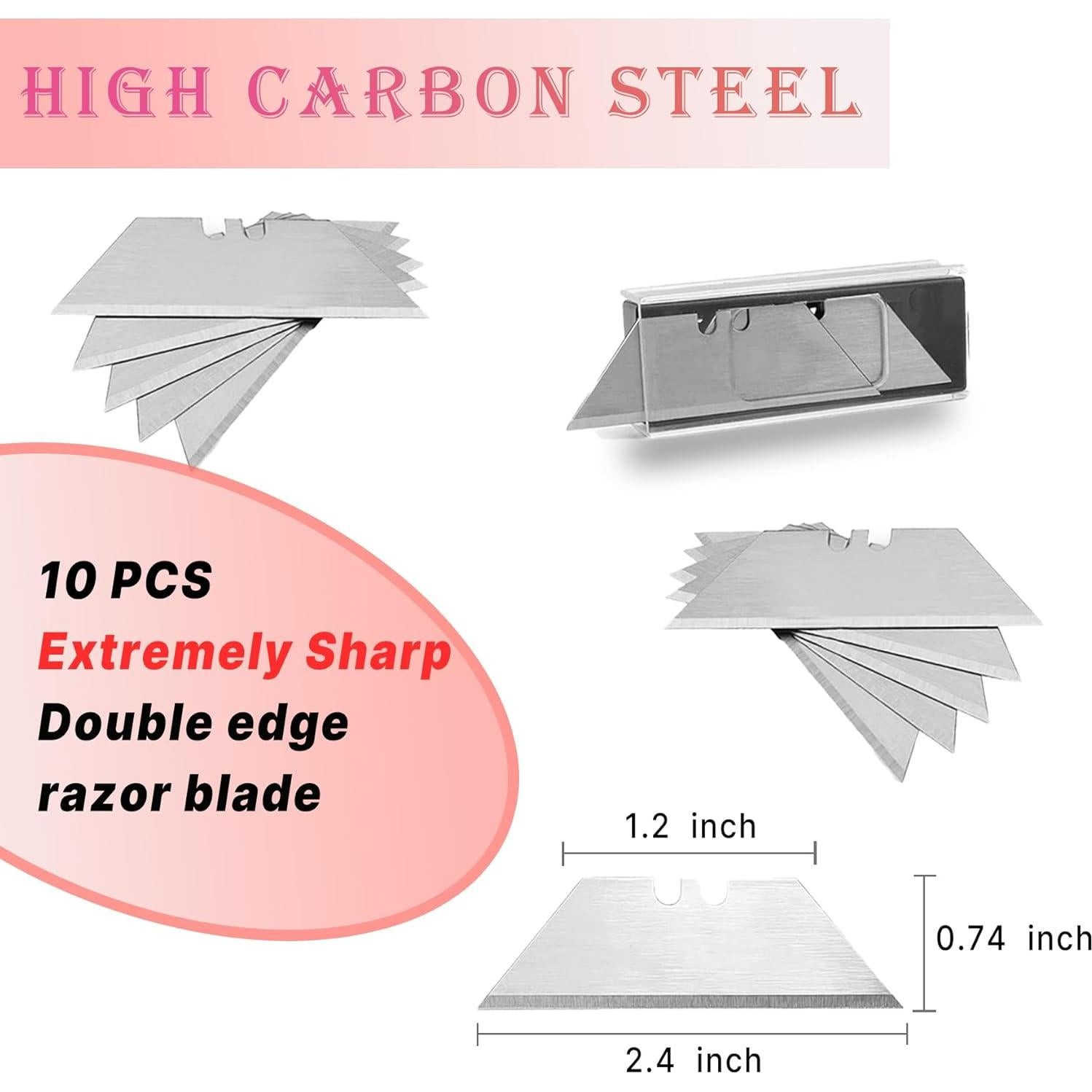 Cuchillos Utility Plegables Scimaker Rosa - 4 Paquete con 10 Cuchillas