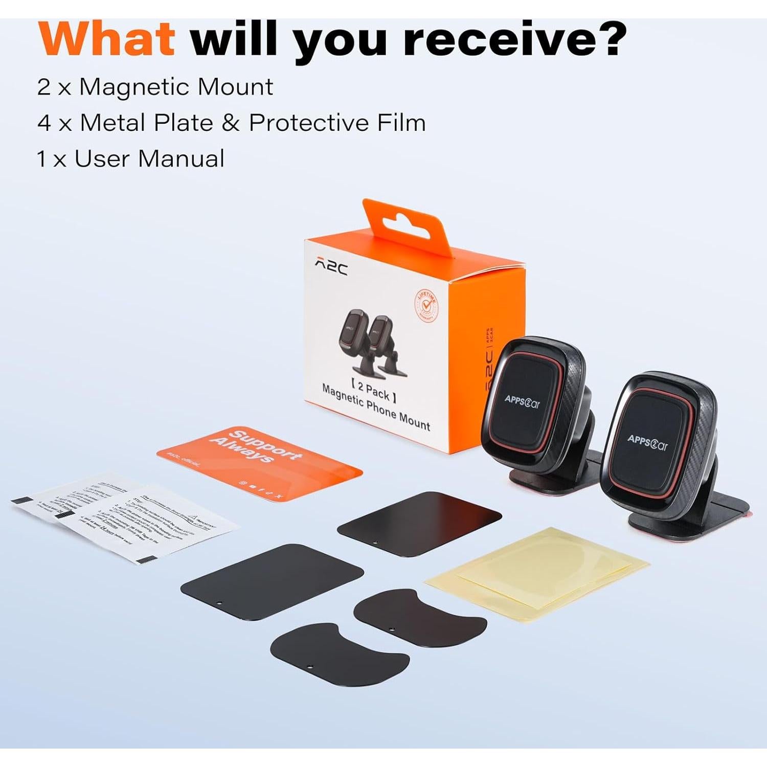 Soporte Magnético para Teléfono en Auto Wiiki-Tech 2 Paquetes