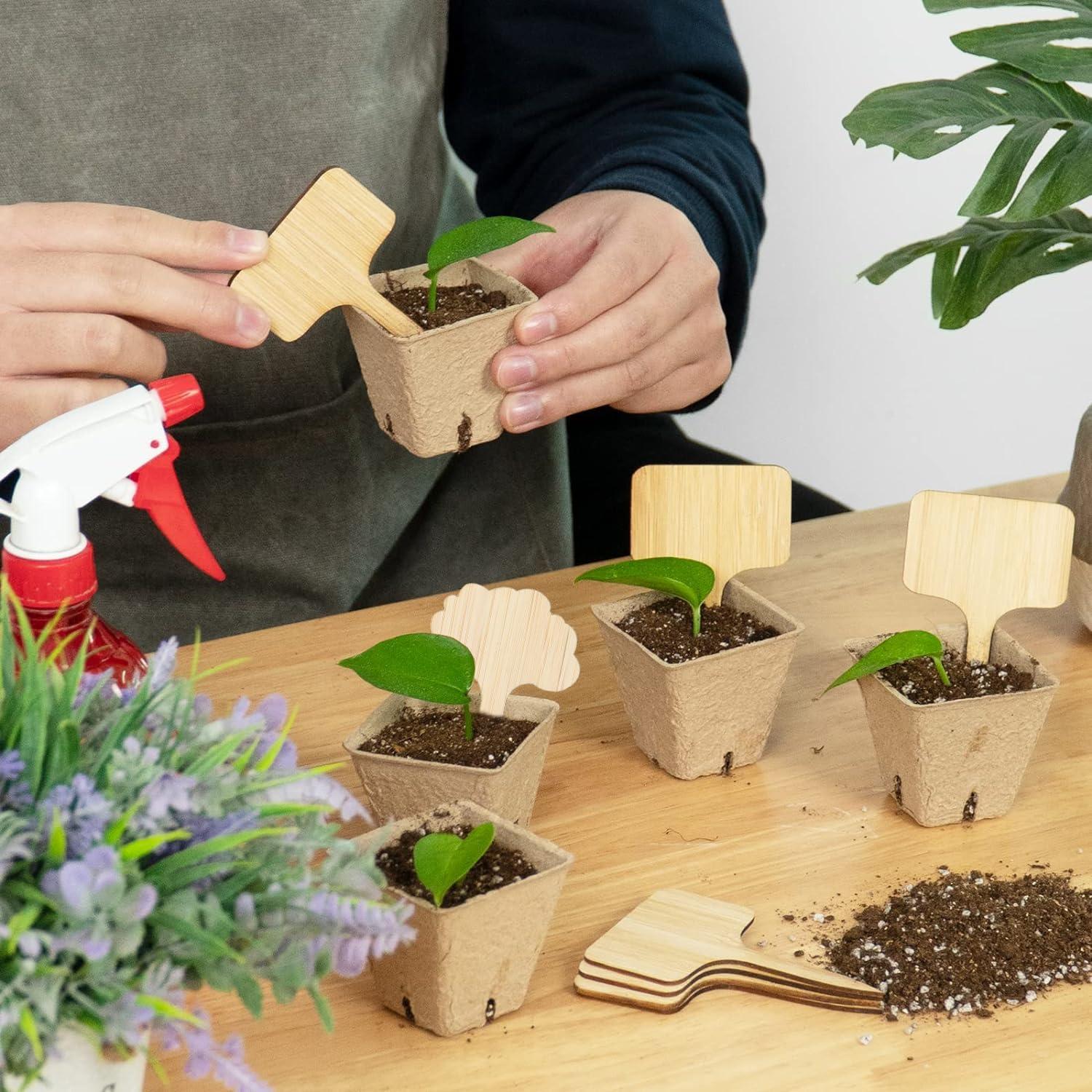 Etiquetas de Plantas de Bambú OBTANIM 75 Piezas Nube