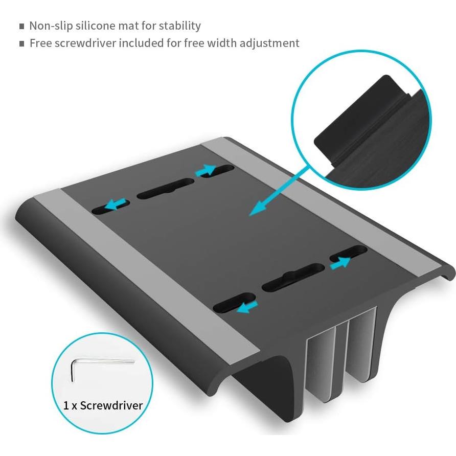 Soporte Vertical para Laptop Vaydeer 3-en-1 Aluminio Negro