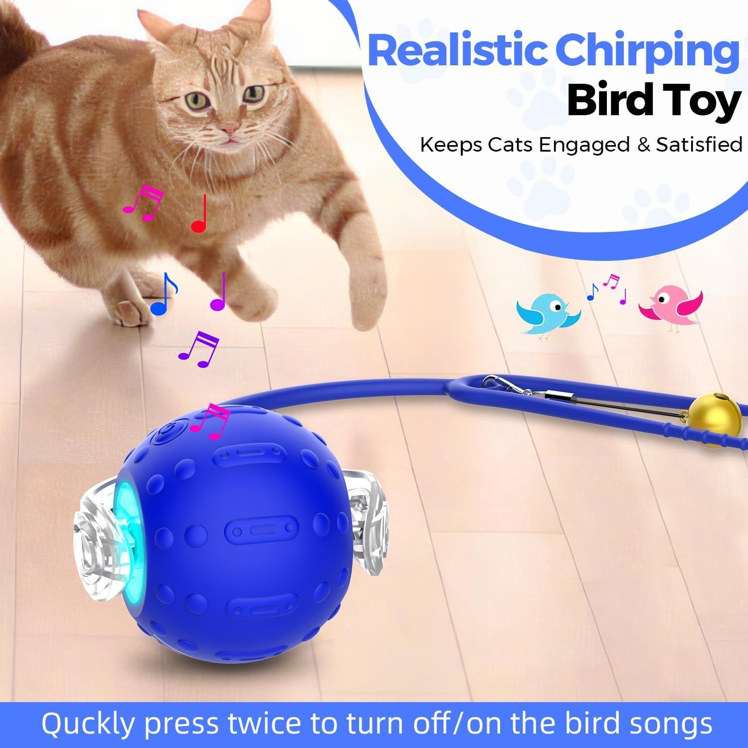 Juguete Interactivo para Gatos LanQmore K1 Azul con Cola Realista