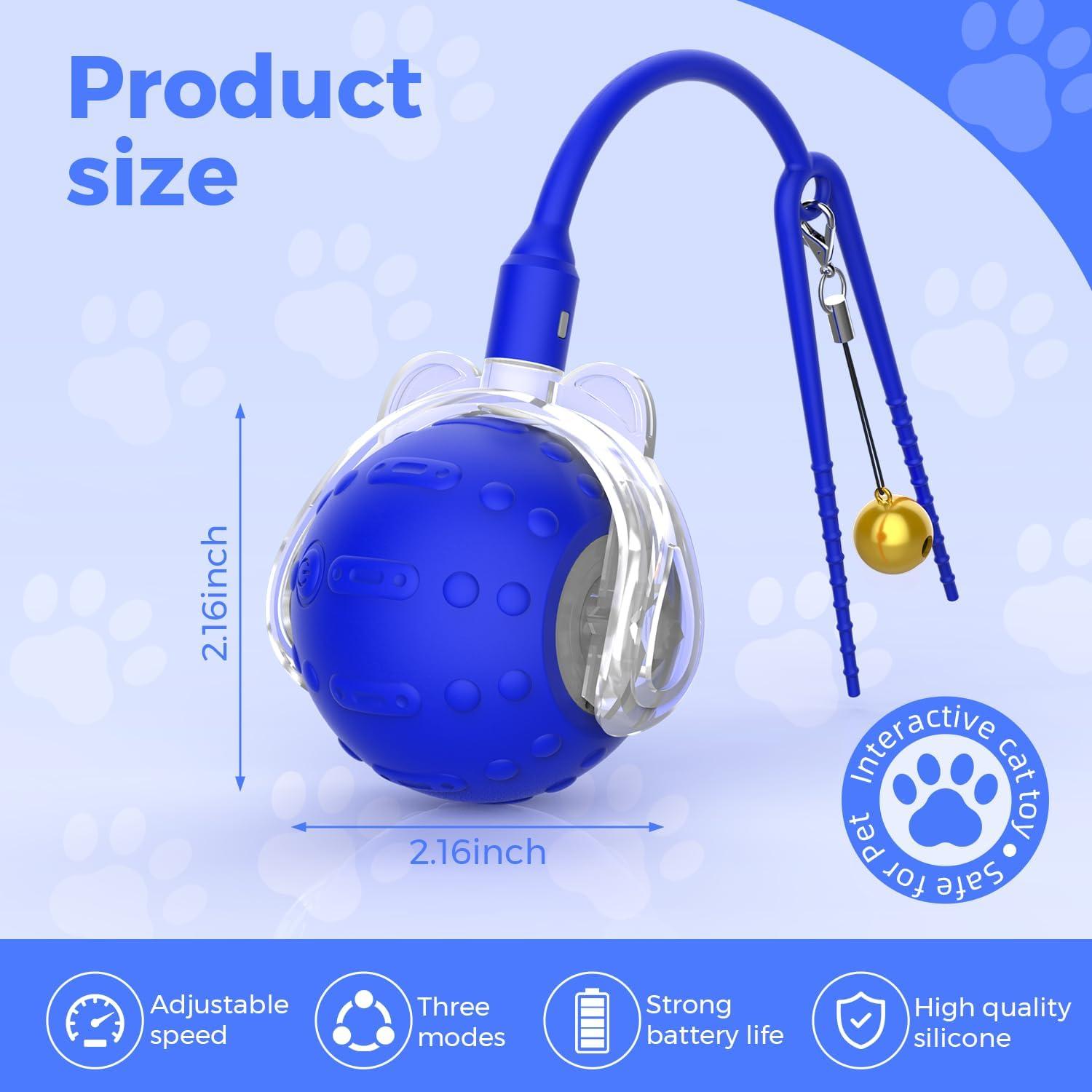 Juguete Interactivo para Gatos LanQmore K1 Azul con Cola Realista