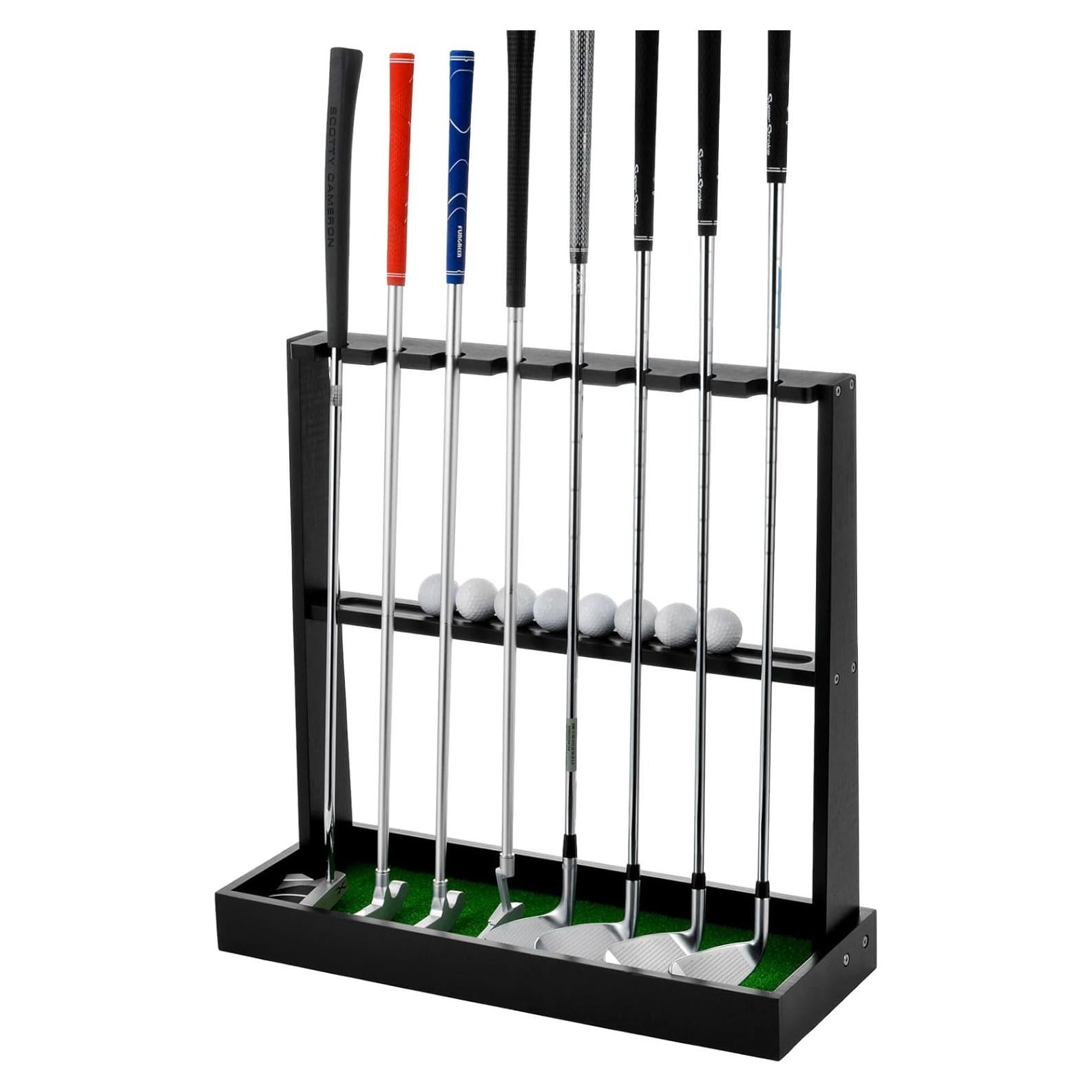 Soporte de Putter de Golf de Madera XCSOURCE para 8 Palos y 12 Pelotas