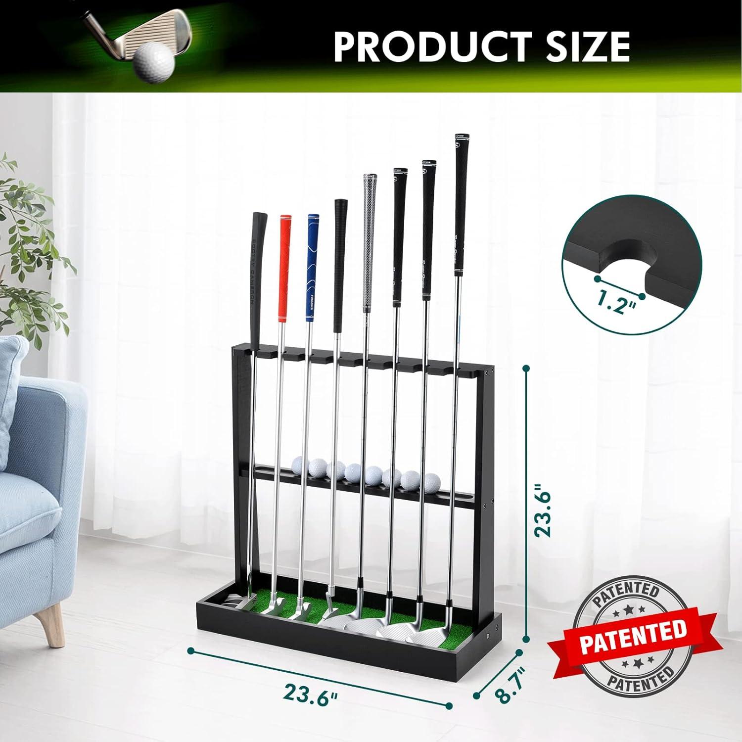 Soporte de Putter de Golf de Madera XCSOURCE para 8 Palos y 12 Pelotas