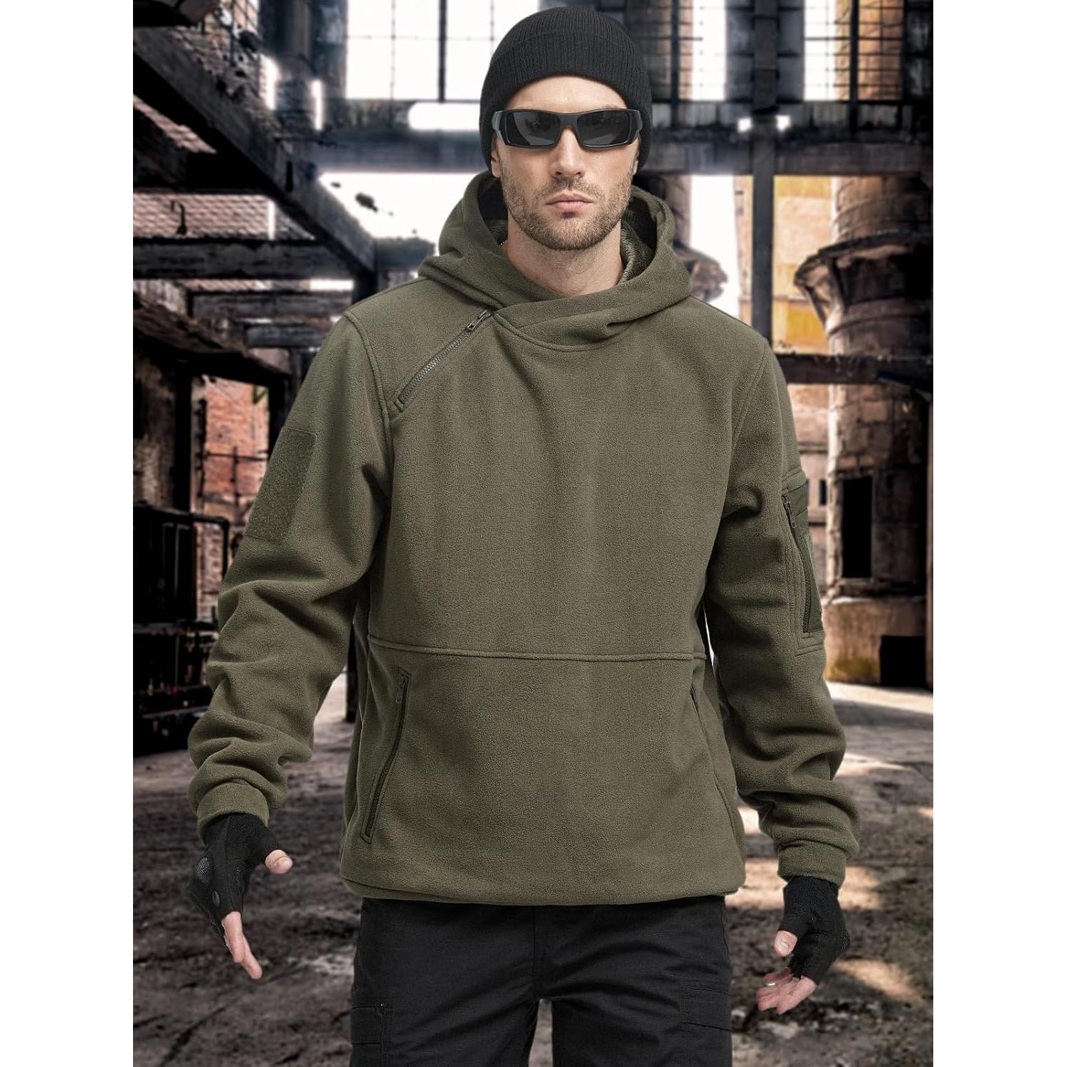 Sudadera Táctica de Invierno Free Soldier Forro Polar Verde