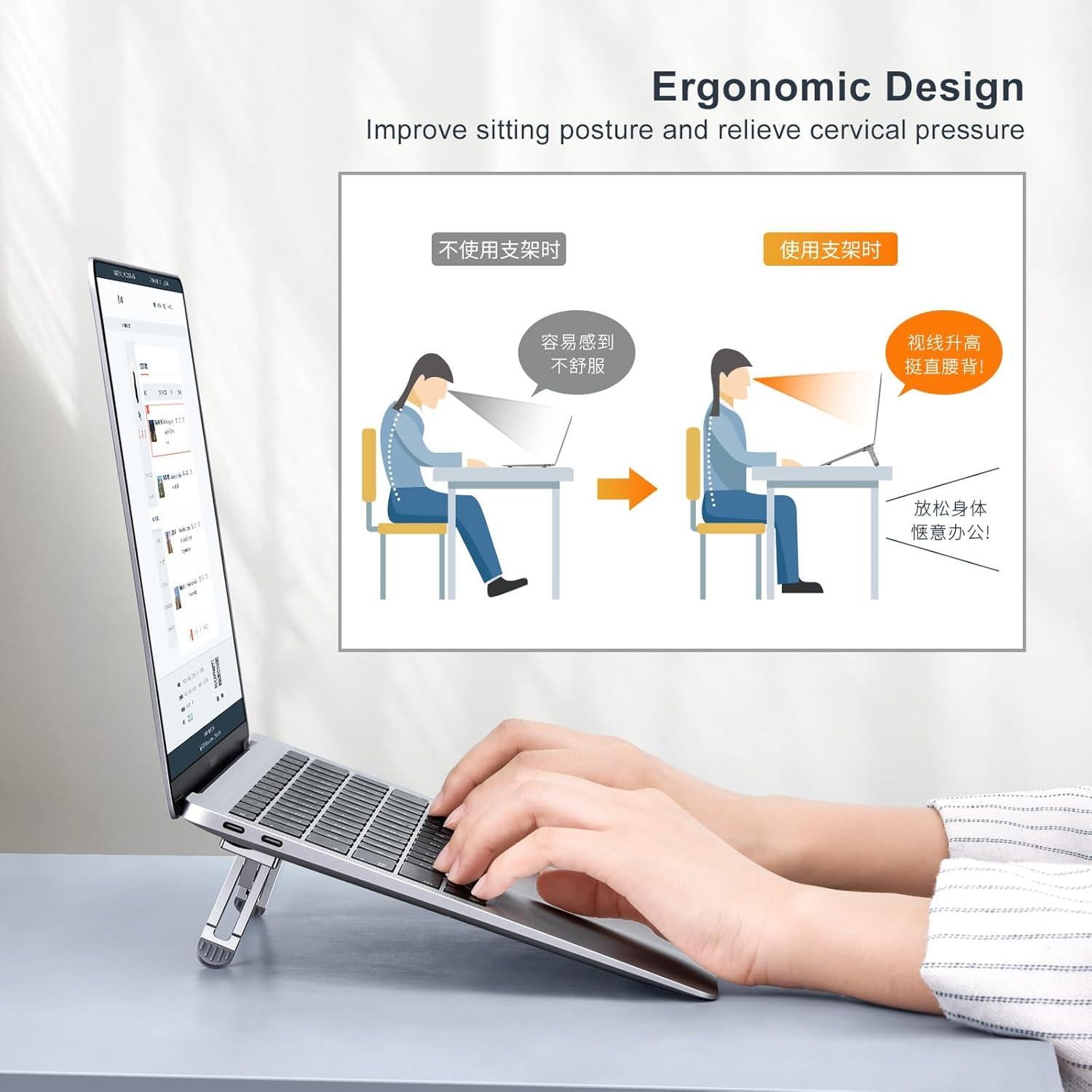 Soporte para Laptop PAIFAN Ajustable 4 Alturas Ergonómico