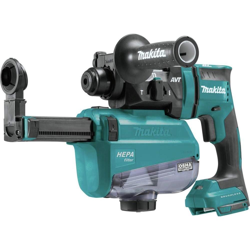 Martillo Rotativo Inalámbrico Makita XRH12ZW 18V con Extractor HEPA