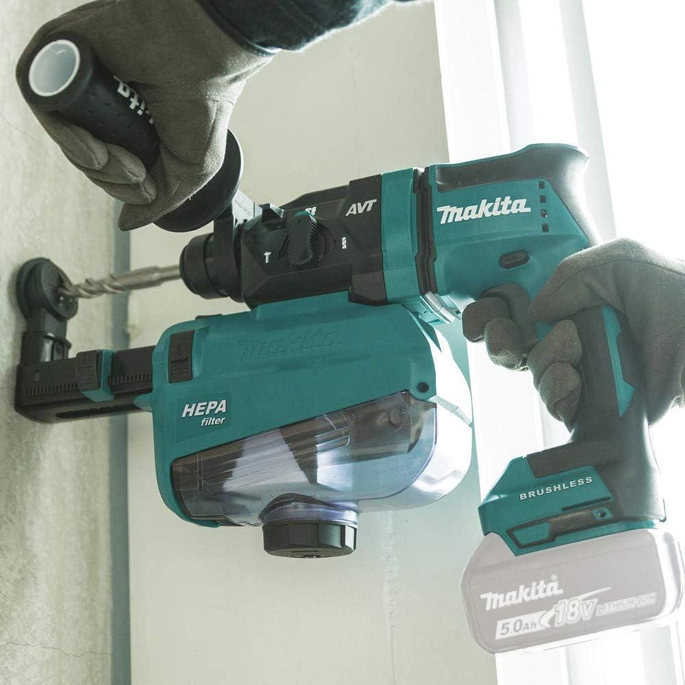 Martillo Rotativo Inalámbrico Makita XRH12ZW 18V con Extractor HEPA