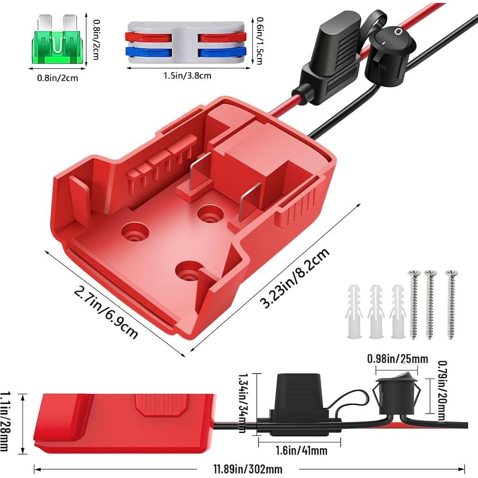 Adaptador de Rueda de Poder Mil.Waukee 18V con Fusibles