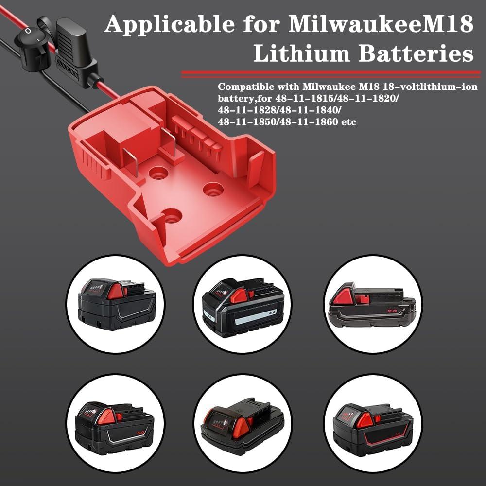 Adaptador de Rueda de Poder Mil.Waukee 18V con Fusibles
