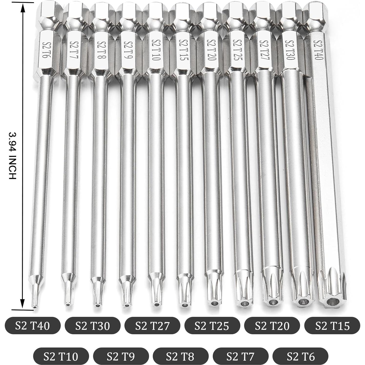 Juego de 11 Puntas Torx de Seguridad NAUIX S2 10.16 cm