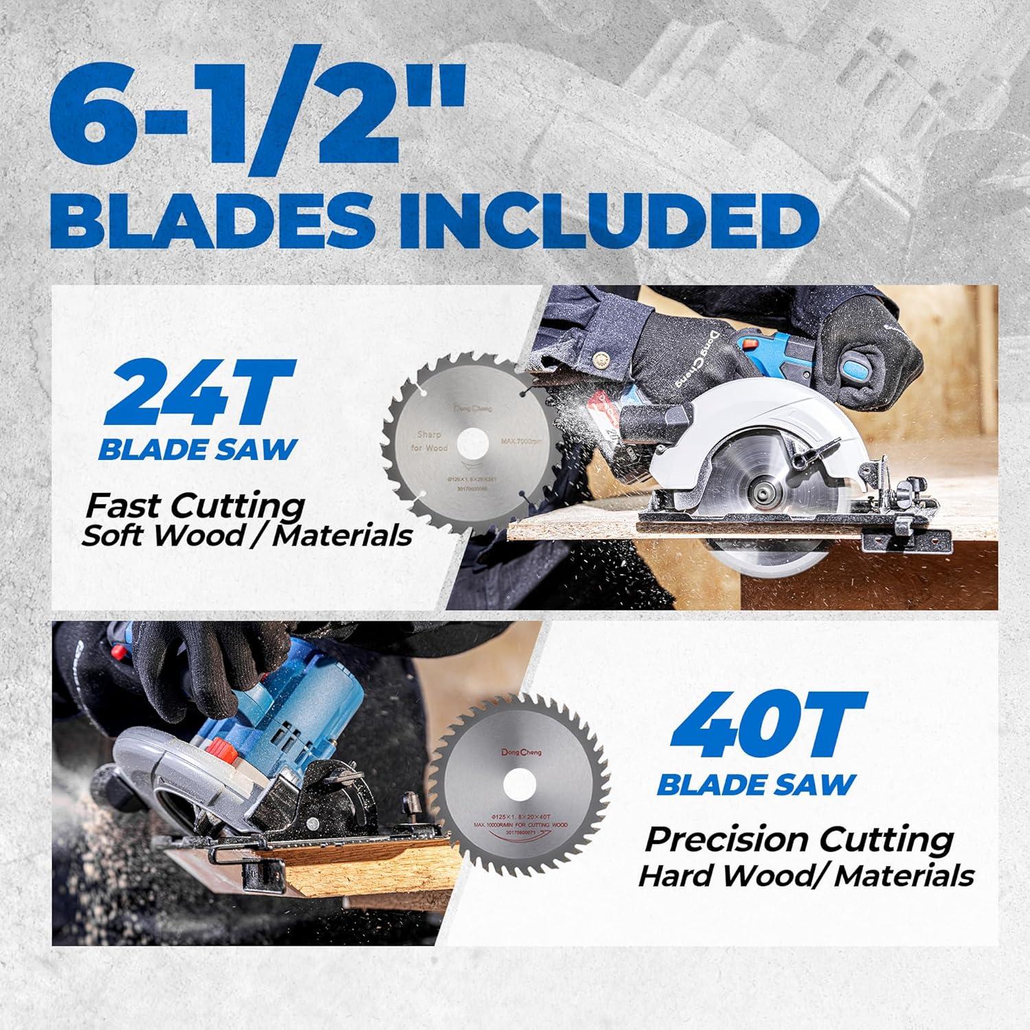 Sierra Circular Inalámbrica Dong Cheng 20V 840W 6-1/2"