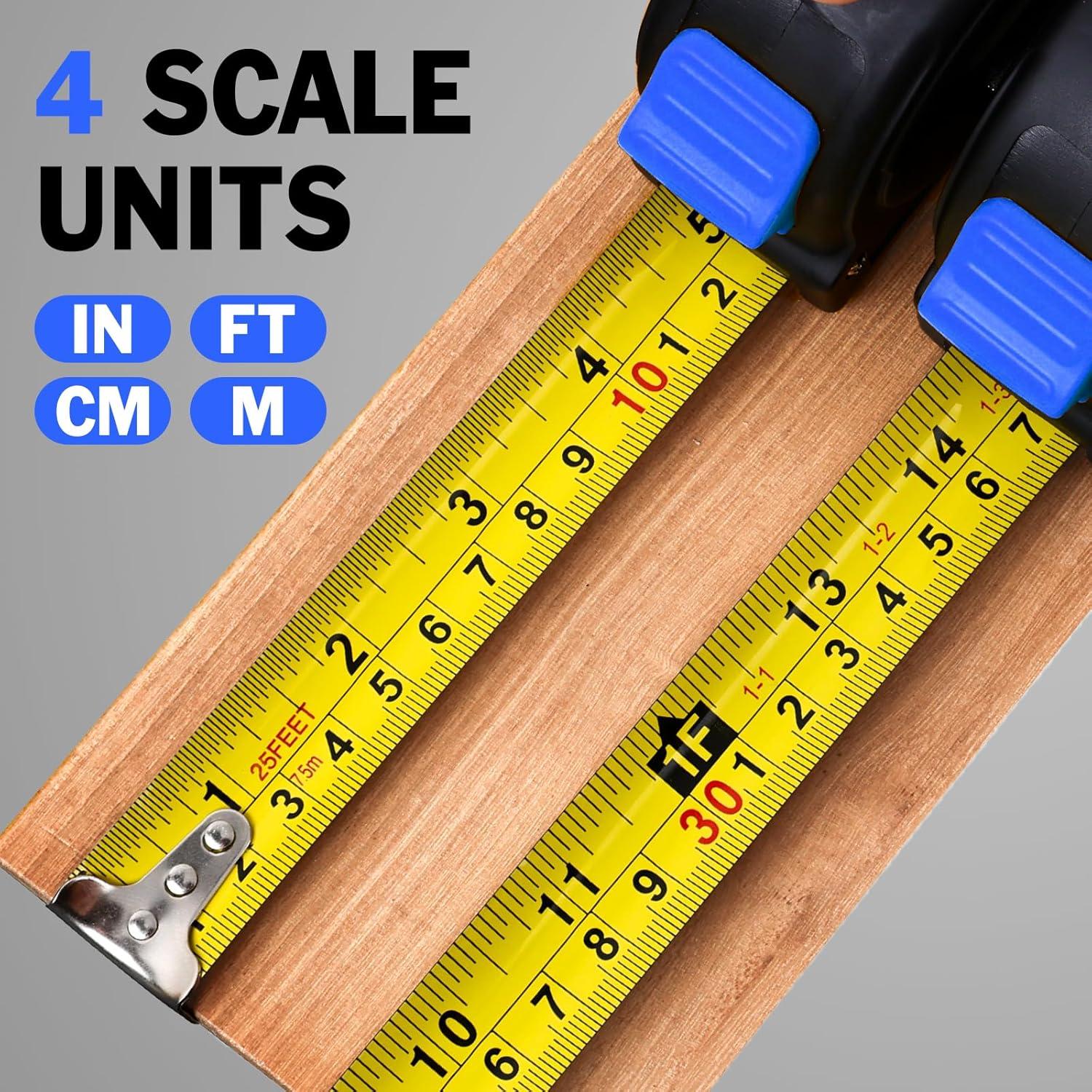Cinta Métrica Retráctil 25 pies YesBes - Paquete de 12