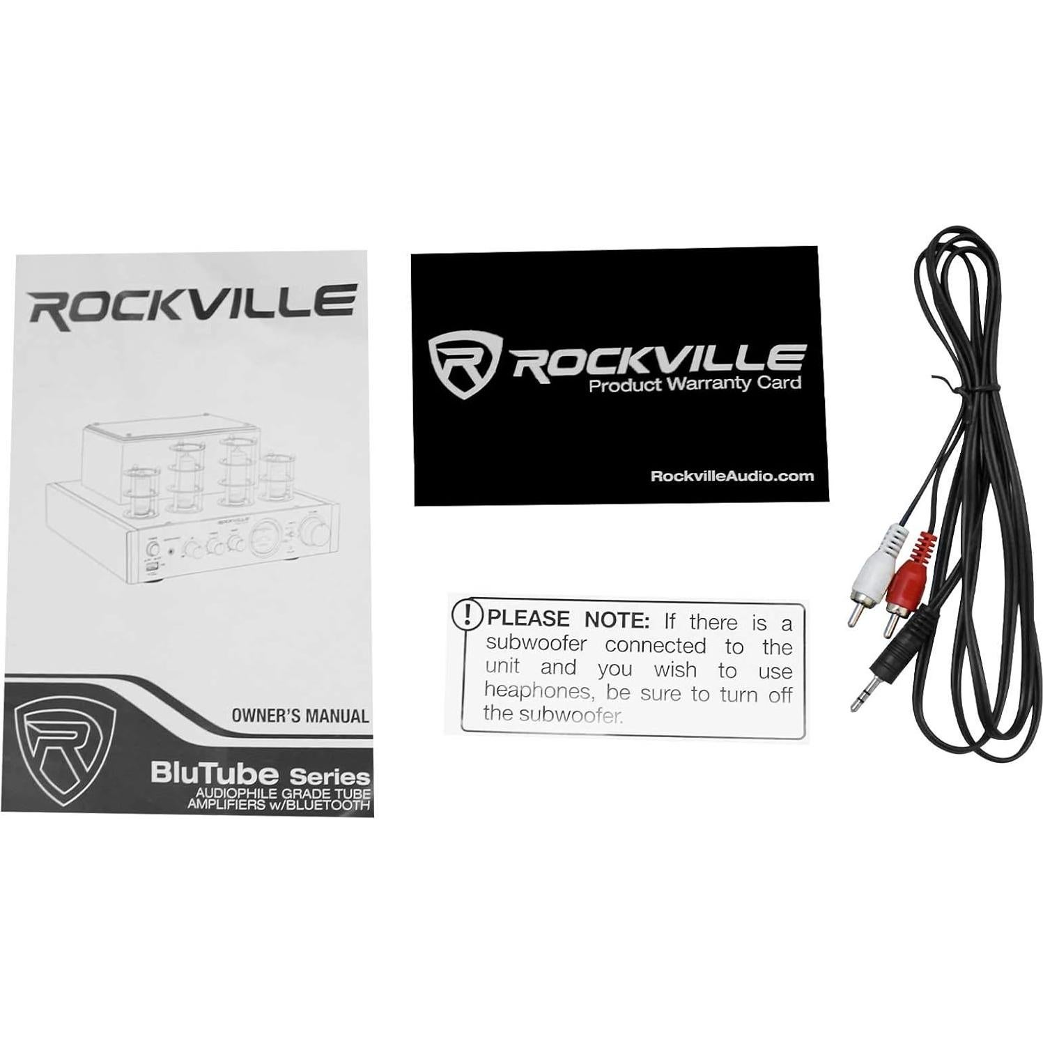 Amplificador de Tubo Rockville BluTube LED 70W Bluetooth Negro
