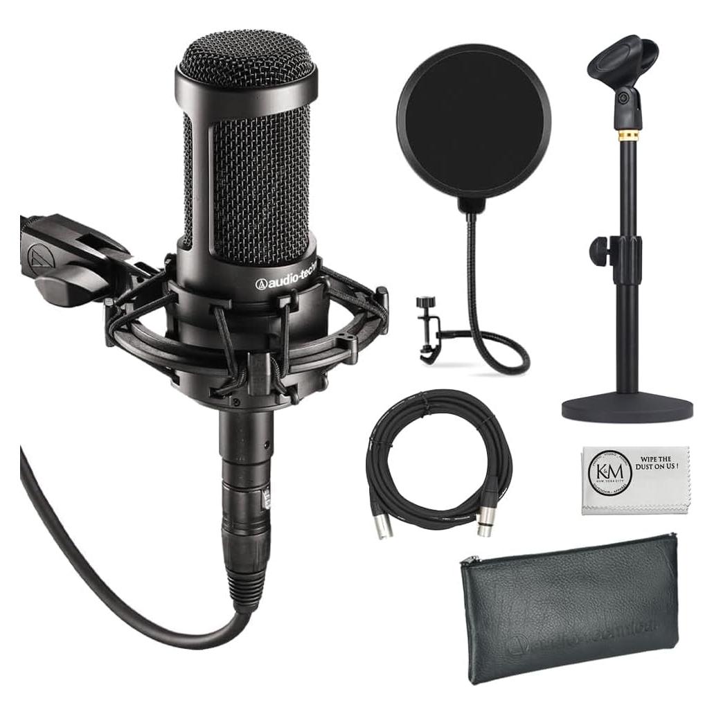 Micrófono de condensador cardioide Audio-Technica AT2035 con soporte