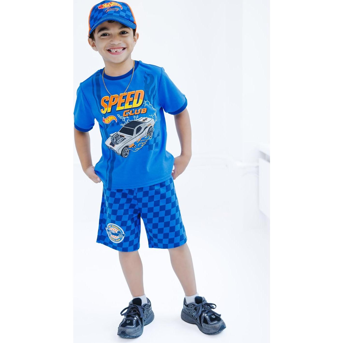 Conjunto 3 Piezas Hot Wheels: Camiseta, Pantalones Cortos y Gorra 2T