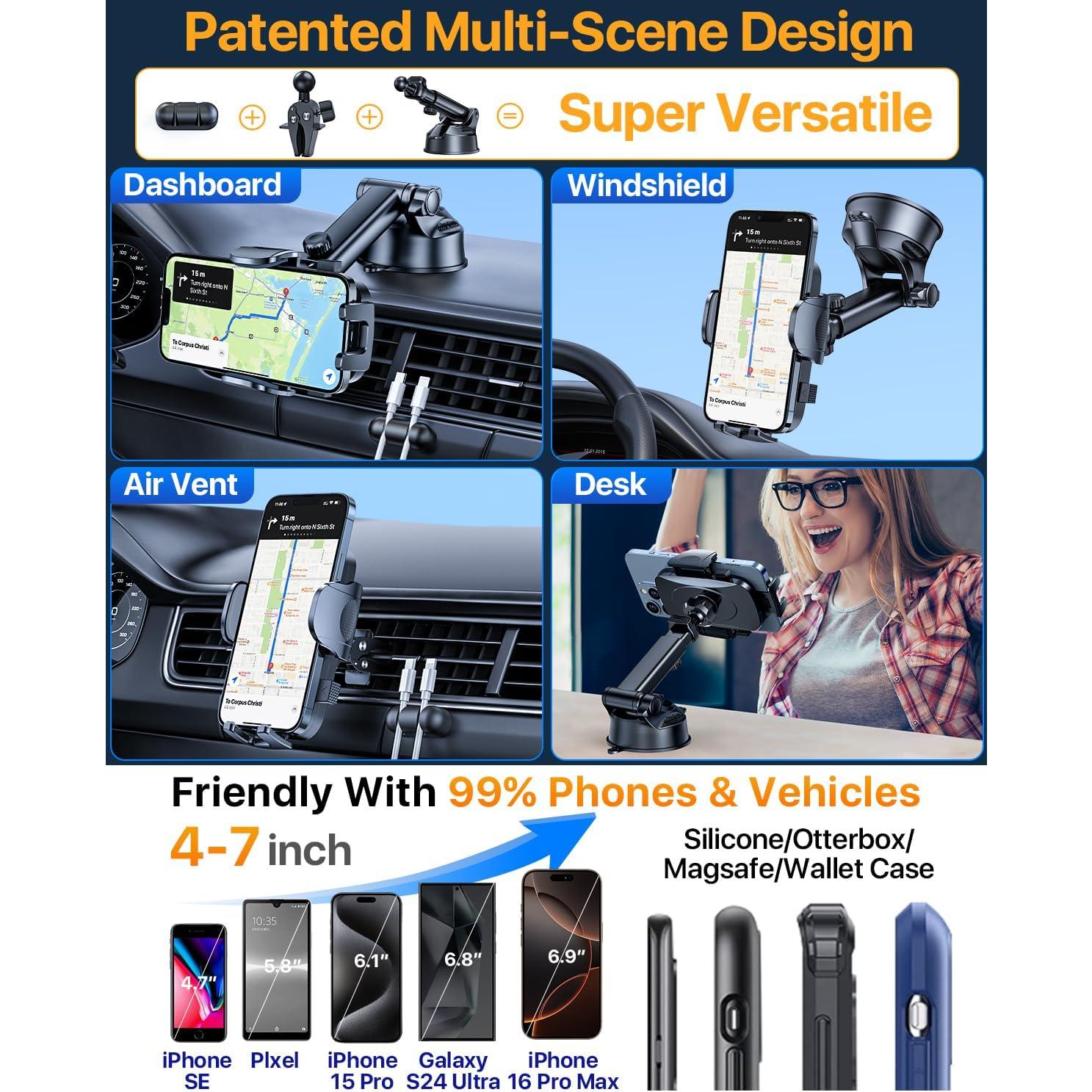 Soporte para Teléfono de Coche YRU C126 Negro 80LB Succión