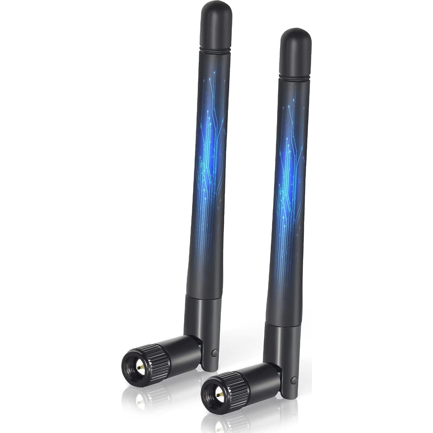 Antena WiFi Doble Banda Bingfu SMA Macho 3dBi Paquete de 2