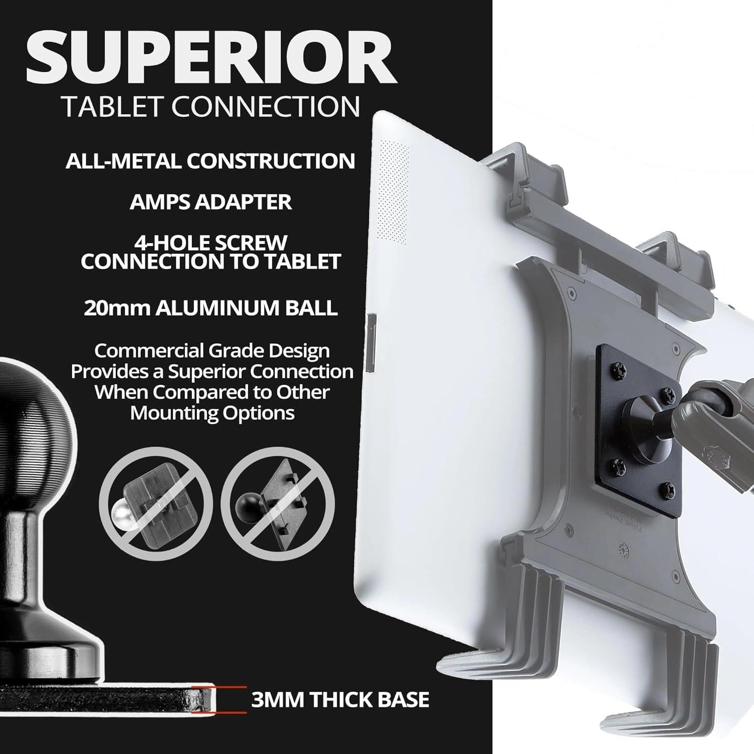 Soporte de Tablet Tackform Enduro para Montaje en Pared - Compatible con iPad y Surface Pro